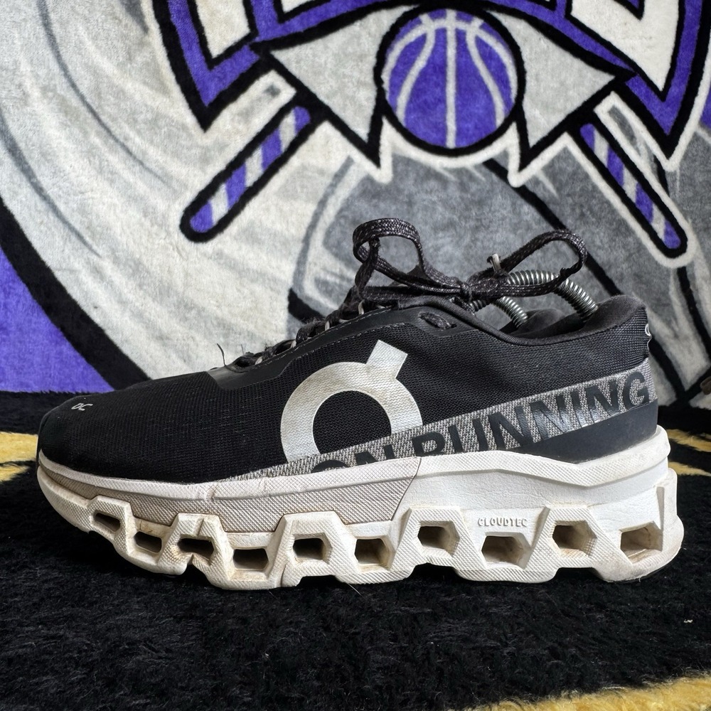 Size 8 - On Cloud Monster 2 Running Shoes Women's Comfort Black White Sneaker